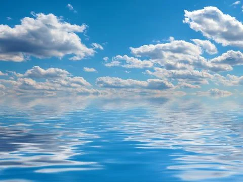 Reflection of cloudy sky Stock Photos