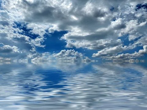 Reflection of cloudy sky Stock Photos