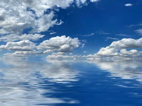 Reflection of cloudy sky Stock Photos