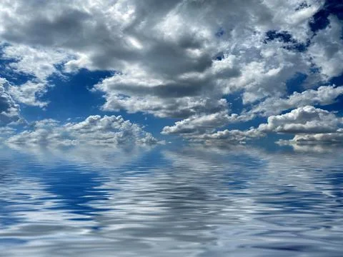 Reflection of cloudy sky Stock Photos