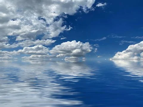 Reflection of cloudy sky Foto stock
