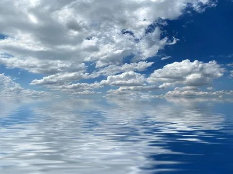 Reflection of cloudy sky Stock Photos