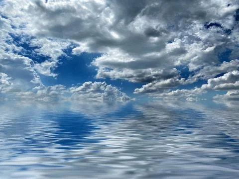 Reflection of cloudy sky Stock Photos