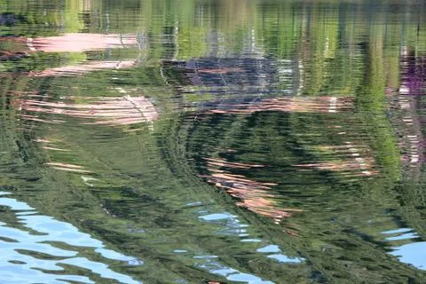 Reflection of the coast on the surface of the water Stock Photos