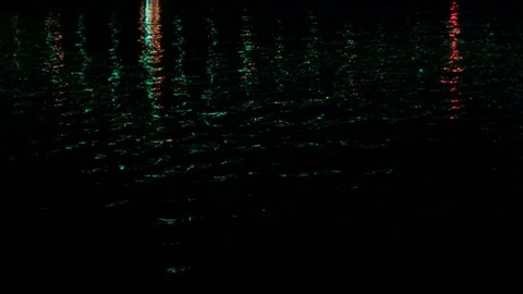 Reflection from colored lanterns on the water Stock Footage 78058819