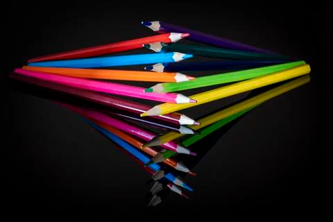 Reflection colors on a black background Stock Photos