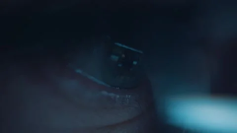 Reflection of computer screen in man's glasses Stock Footage 336740664