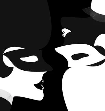 Reflection of dark dame Stock Illustration