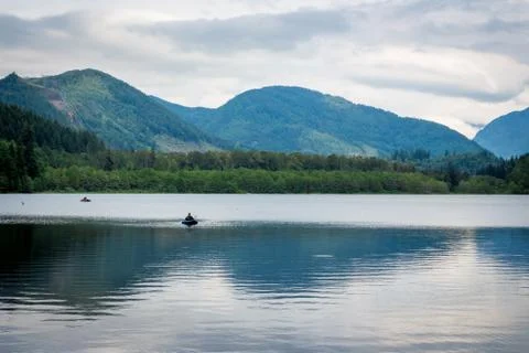 Reflection in the deer lake canada Stock Photos
