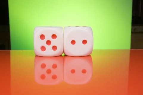 Reflection of dice 写真素材