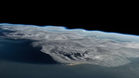 Reflection of the earth on a wavy surface Stock Footage 271158780