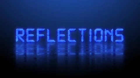 Reflection effects on a structured surface - blue lettering REFLECTIONS Illustrazione stock