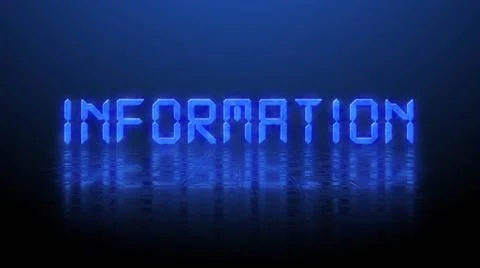 Reflection effects on a structured surface - blue lettering INFORMATION 스톡 일러스트
