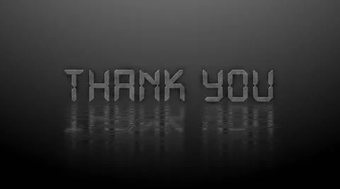 Reflection effects on structured surface - blurred gray lettering THANK YOU Illustrazione stock