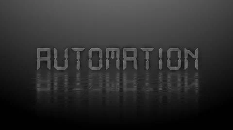 Reflection effects on structured surface - blurred gray lettering AUTOMATION Stock Illustration