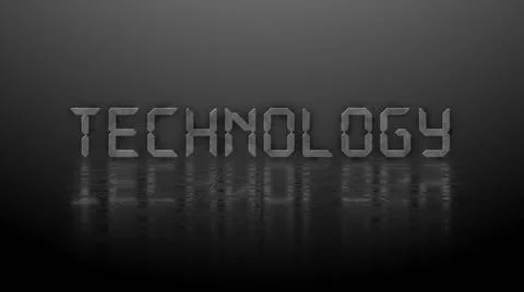 Reflection effects on structured surface - blurred gray lettering TECHNOLOGY Illustrazione stock