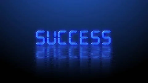 Reflection effects on a structured surface - blurred blue lettering SUCCESS Illustrazione stock