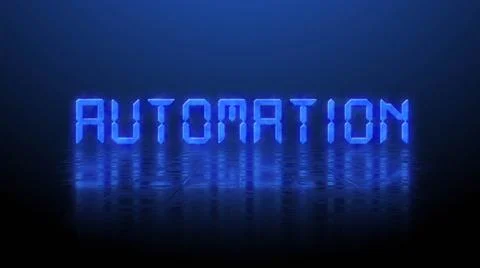 Reflection effects on structured surface - blurred blue lettering AUTOMATION 스톡 일러스트