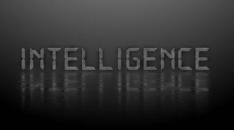 Reflection effects on a structured surface - gray lettering INTELLIGENCE Illustrazione stock