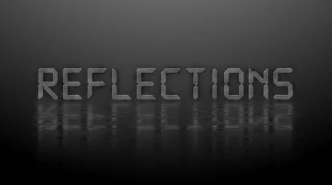 Reflection effects on a structured surface - gray lettering REFLECTIONS Illustrazione stock