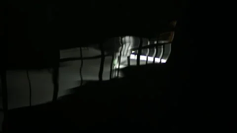 Reflection of evening lights in the water in the pool Stock Footage 136847401