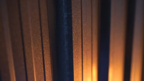 Reflection fire light on metal sheet wall Stock Footage 94219412
