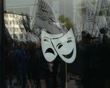 Reflection of flags Stock Footage 31535841