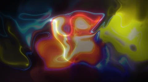 Reflection of flickering colored lights in liquid. Computer generated abstract Stock Illustration