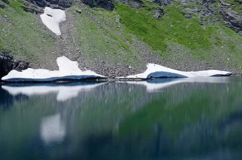 Reflection of glaciers in the lake Stock Photos