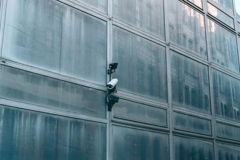 Reflection in the glass of the building facade Stock Photos