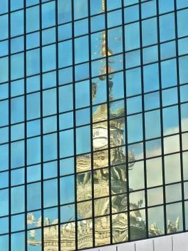 Reflection in glass building Foto stock