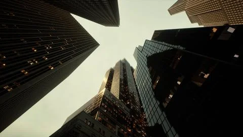 Reflection on the glass of skyscrappers Ilustración de archivo