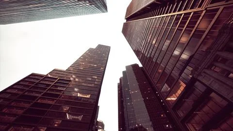 Reflection on the glass of skyscrappers Ilustración de archivo