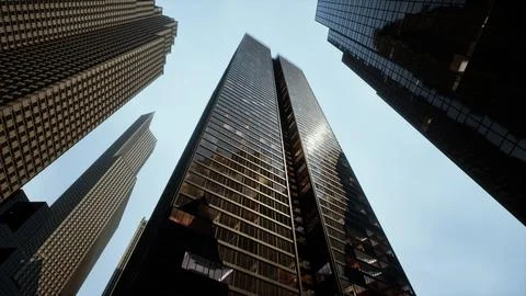 Reflection on the glass of skyscrappers Ilustración de archivo