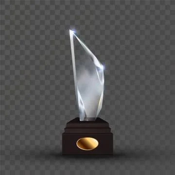 Reflection Glass Trophy In Crystal Shape Vector Stock Illustration