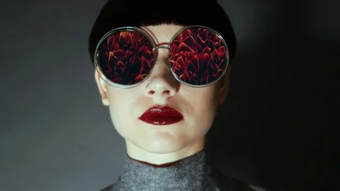 The reflection in the glasses Stock Footage 85439620