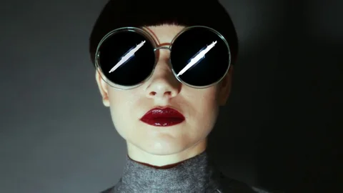 The reflection in the glasses Stock Footage 85439654