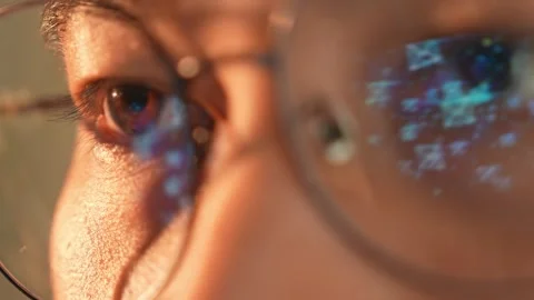 The reflection of a glowing digital envelope. Stock Footage 317988212