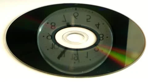 Reflection of going hours per surfaces lying row a laser disk 動画素材 12367393