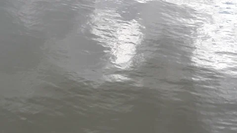 Reflection of gray sky and sun in water Video stock 94991471