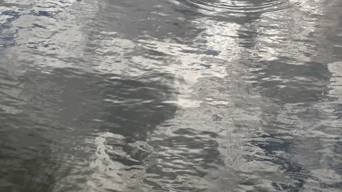 Reflection of gray sky and sun in water Stock Footage 94992031