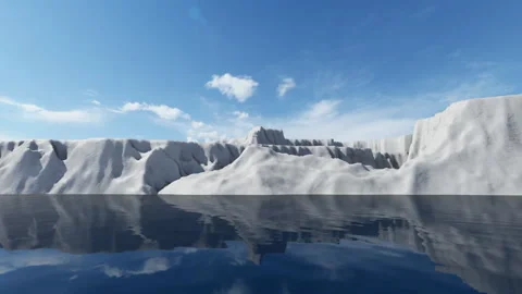 Reflection of The Great Wall of Ice around Arctic Circle, massive block of i Stock Footage 260795354