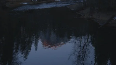 Reflection of Half Dome Yosemite in Pond, Pan Up Stock-Footage 122400566