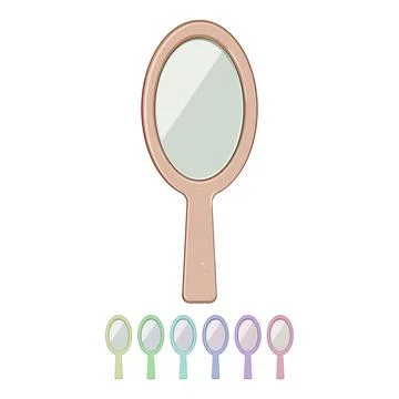 Reflection hand mirror cartoon vector graphic Stock Illustration