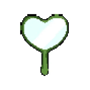 Reflection hand mirror pixel art vector illustration Stock Illustration