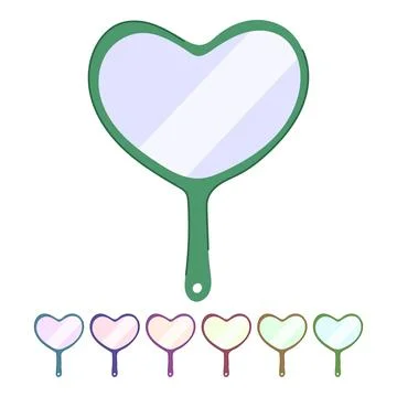 Reflection hand mirror vector cartoon graphic Illustrazione stock