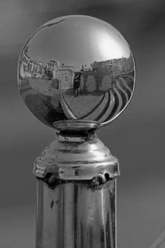 Reflection in handrail Stock Photos