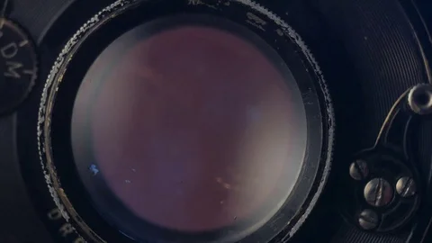 Reflection in the hands of an old camera lens. Stock Footage 71150810