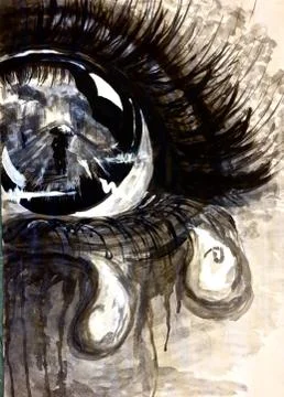 Reflection of Heartbreak Stock Illustration