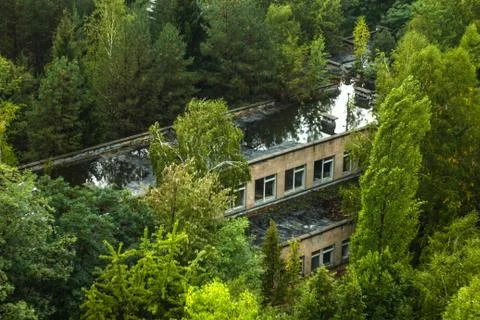 Reflection of Heaven in a puddle. Pripyat Stock Photos